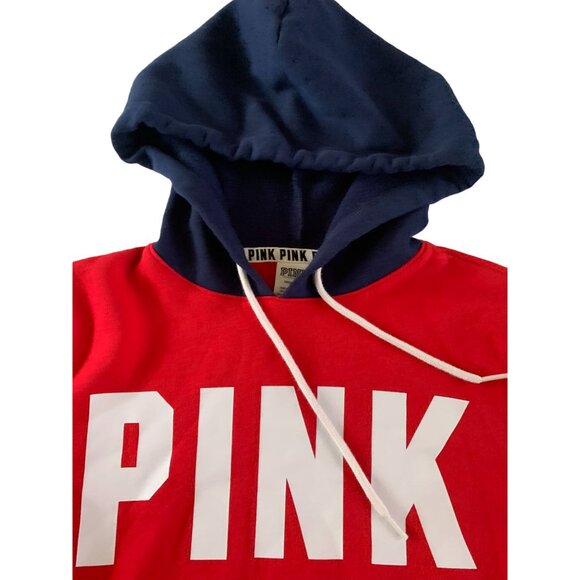 Pink Victorias Secret Womens Size Small Red Long Sleeve Pullover Hoodie Hooded S - Picture 5 of 5